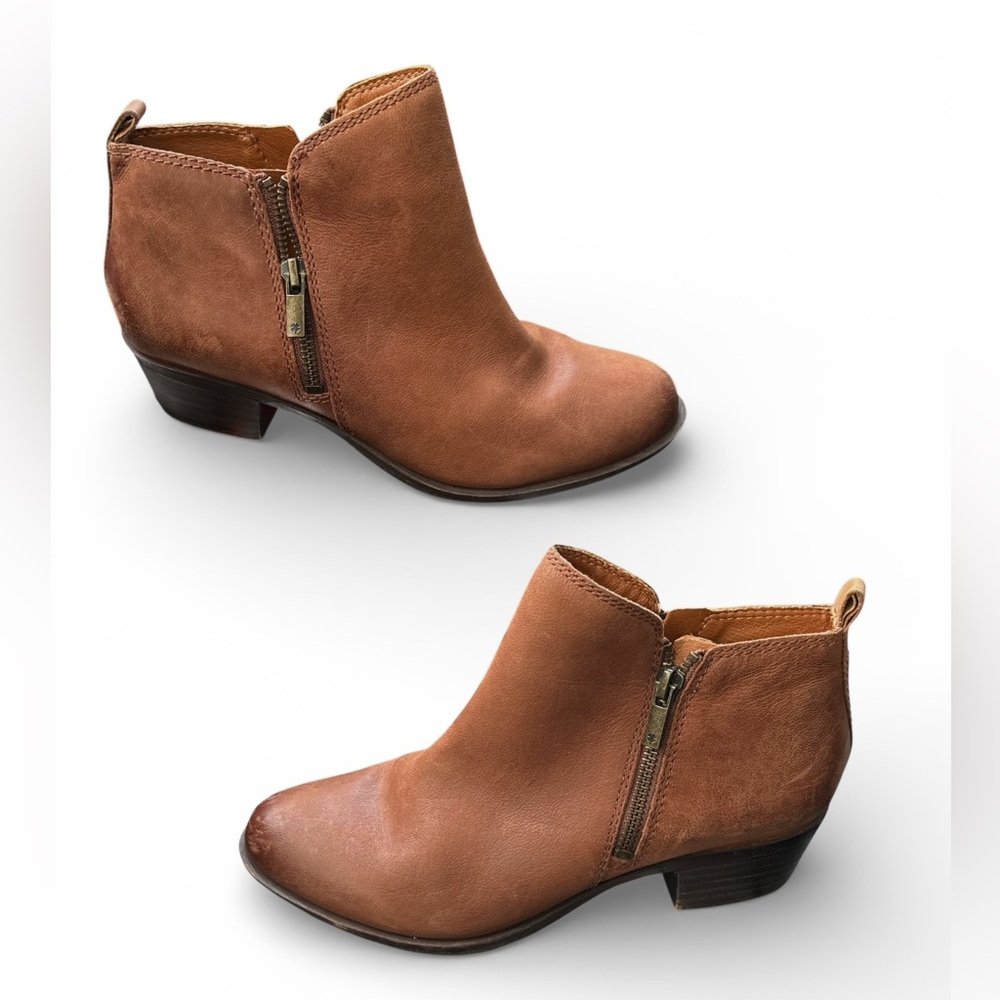 Lucky Brand - Basel Brown Leather Ankle Boots - 8